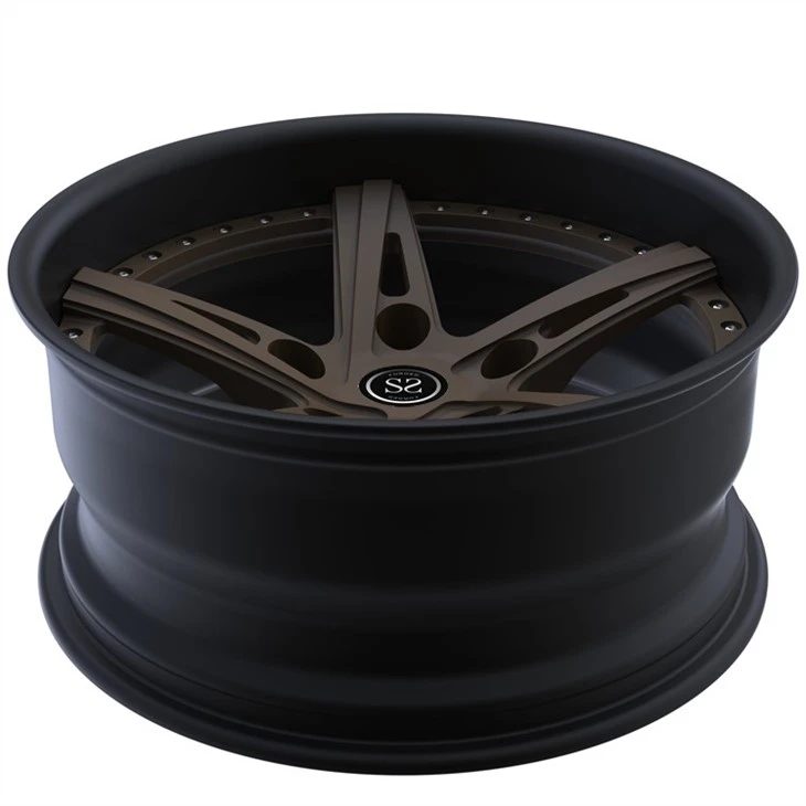 2 Piece Bronze Center Matte Black Face Forged Rims 20x9 20 Inch Directional Alloy Defender Wheels